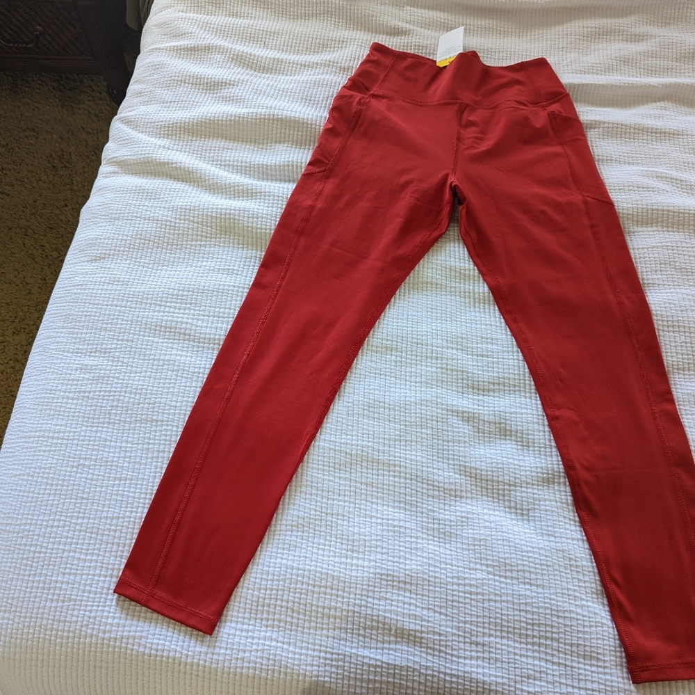 FIGS Performance Underscrub Leggings - Winning Red - Size M - NWT